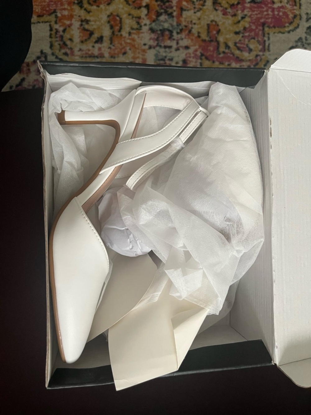 White Women's Pointed Toe Slingback Heels NWT